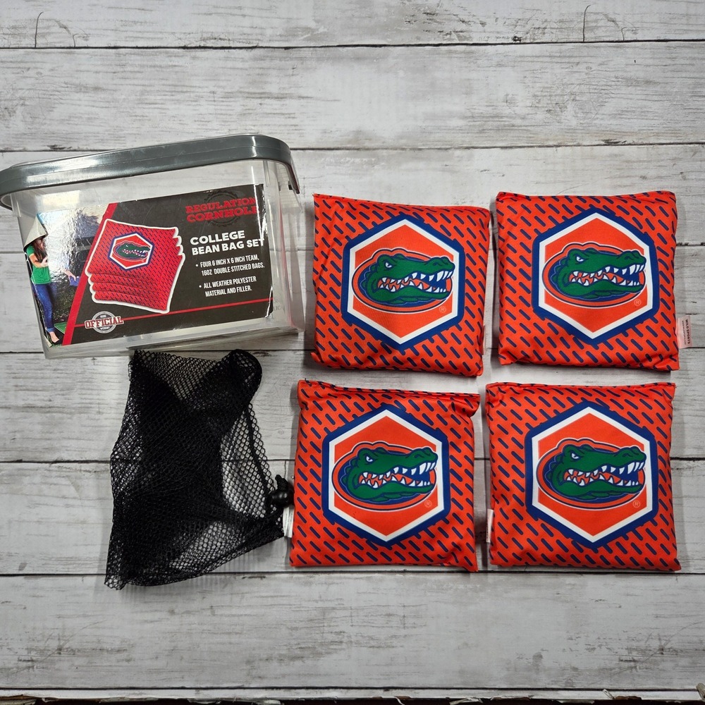 Wild Sports Florida Gators Bean Bag Set Orange Blue Cornhole 4pk 16oz